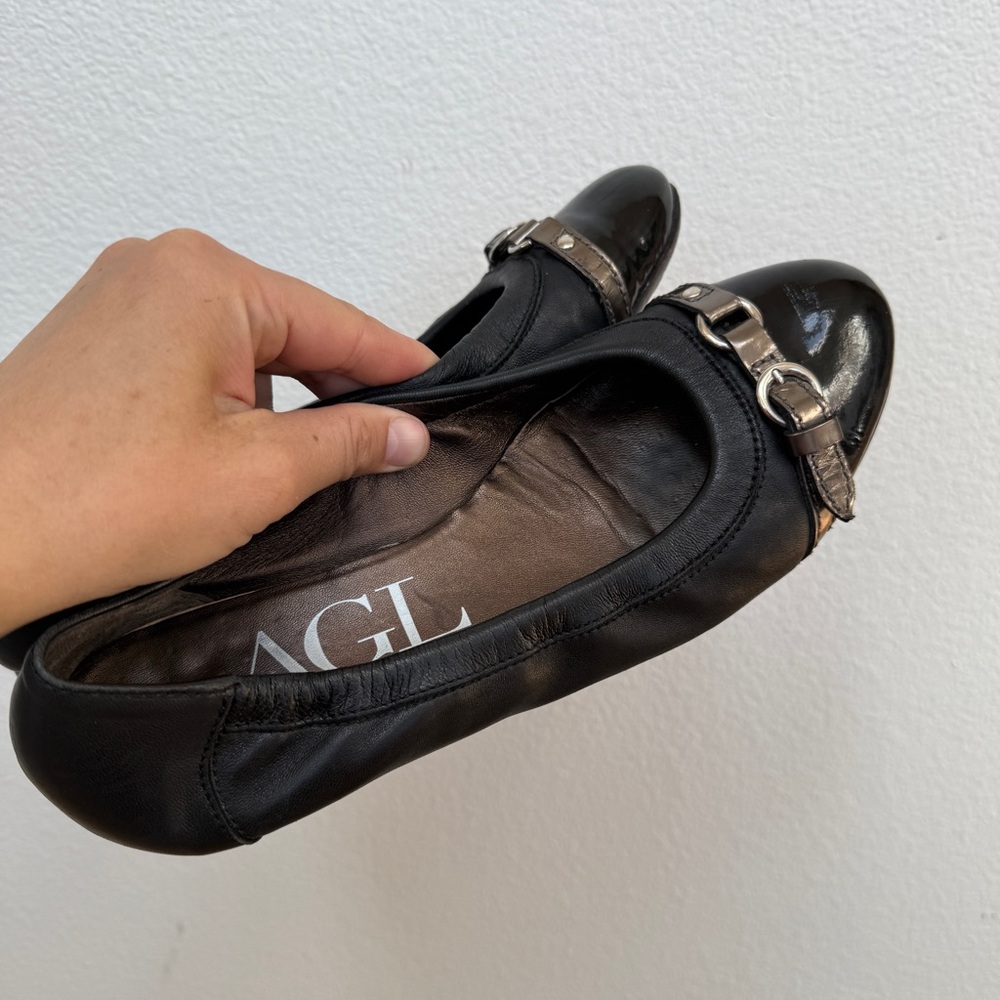 AGL Black Ballet Flats Size EU39 Attilio Giusti Leombruni